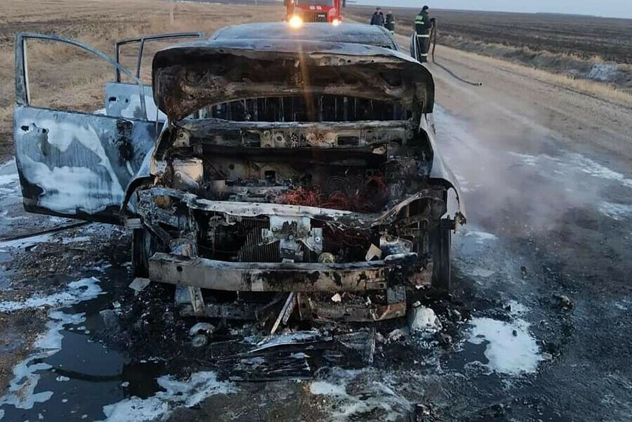 В Ивановском районе во время движения загорелся автомобиль с детьми фото