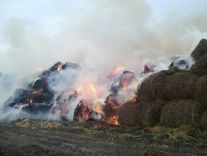Ночной пожар в Тамбовке уничтожил запасы сена