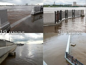 Часть набережной Благовещенска ушла под воду фоторепортаж