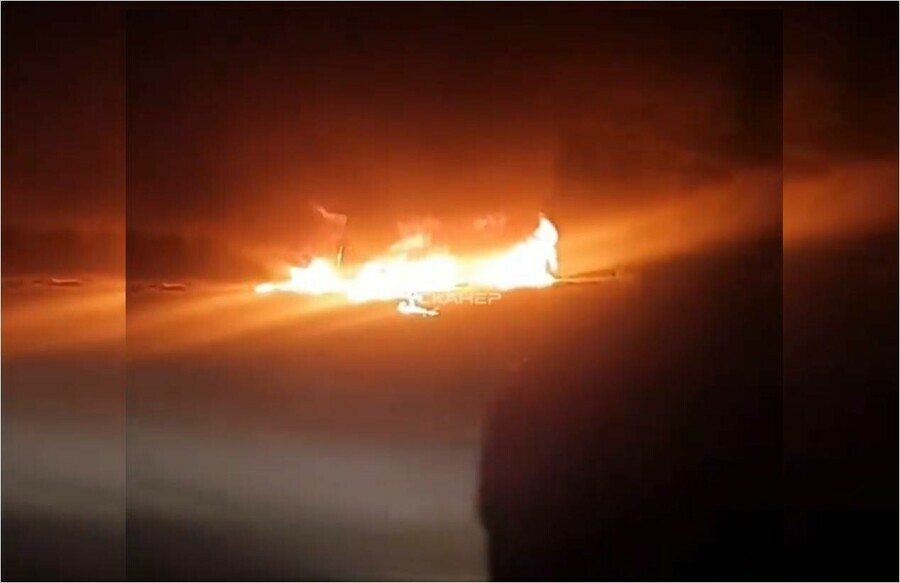 Очевидец в Амурской области ночью возле Белогорья взорвалось авто