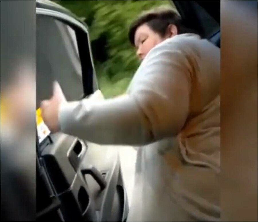 В Казани женщина пыталась выйти из такси на полном ходу видео