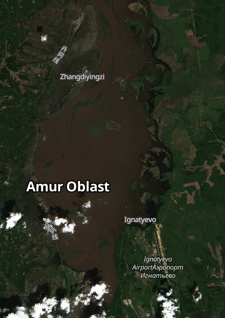 Наводнение в Амурской области видно даже из космоса фото