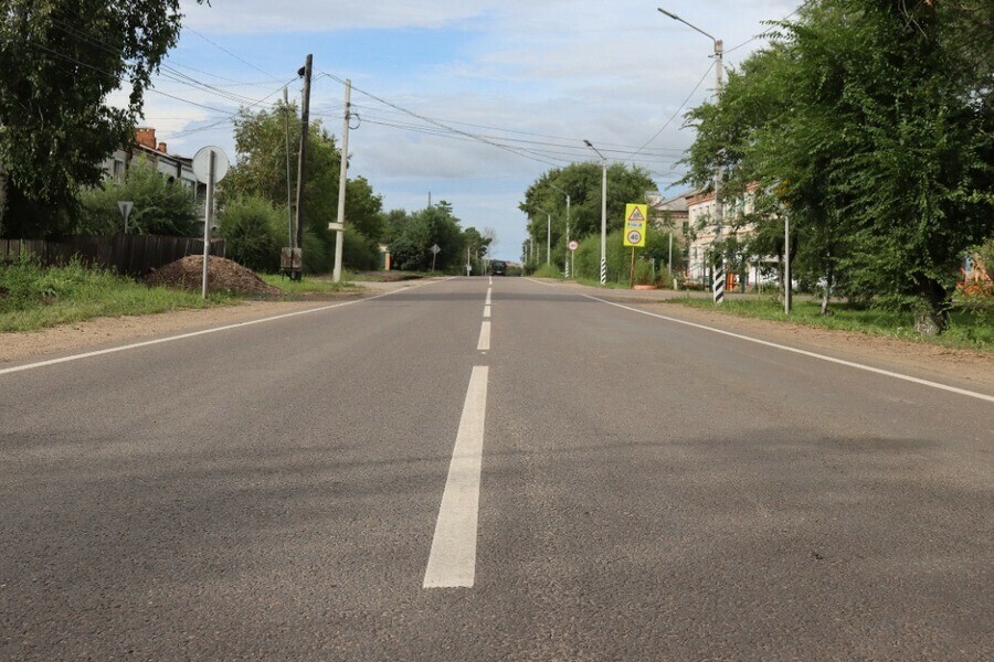 В Благовещенском районе отремонтировали трассу проходящую через село фото