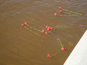 В Благовещенске в память о героях Второй мировой войны прошла акция Цветы на воде фото