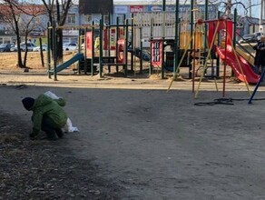 В Зее маленький мальчик в одиночку навел порядок на детской площадке