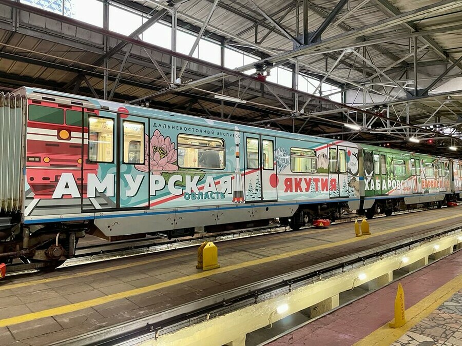 Это чудо в московском метро запустили поезд с вагоном где представлены рецепты блюд Дальнего Востока