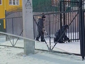 В Благовещенске дети маленькими лопатками очистили тротуар видео