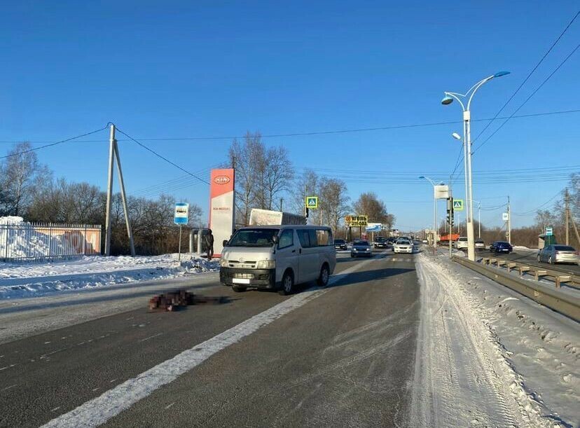 В Благовещенске прямо на пешеходном переходе насмерть сбили женщину На нее выбросило попавшее в ДТП авто