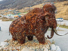 Гигантская скульптура металлического мамонта из Магадана признана самым необычным артобъектом России фото