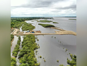 Амурский эколог взглянул на строительство нового моста через Зею с высоты птичьего полета фото