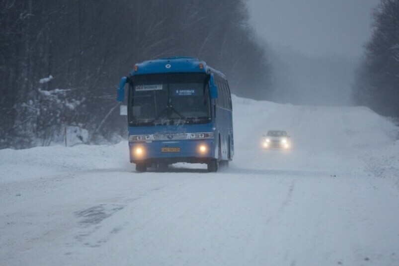 Изза непогоды отменен пассажирский автобус следующий  из Хабаровска в Благовещенск