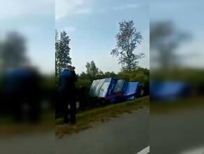 В Приамурье слетел с трассы грузовик Почты России видео 