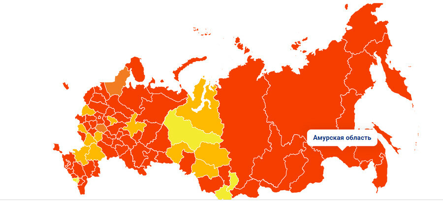 Амурская область вновь попала в красную зону по COVID19