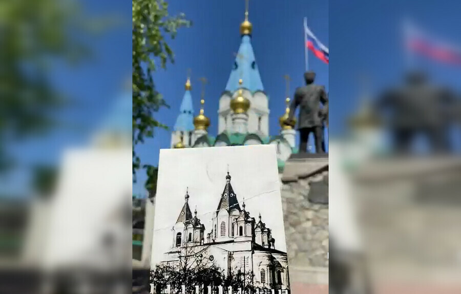 Чернобелый Благовещенск как выглядели раньше известные строения видео