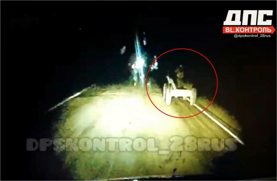 В Амурской области водитель увидел на трассе в темноте нечто Мужчина предупредил об опасности видео