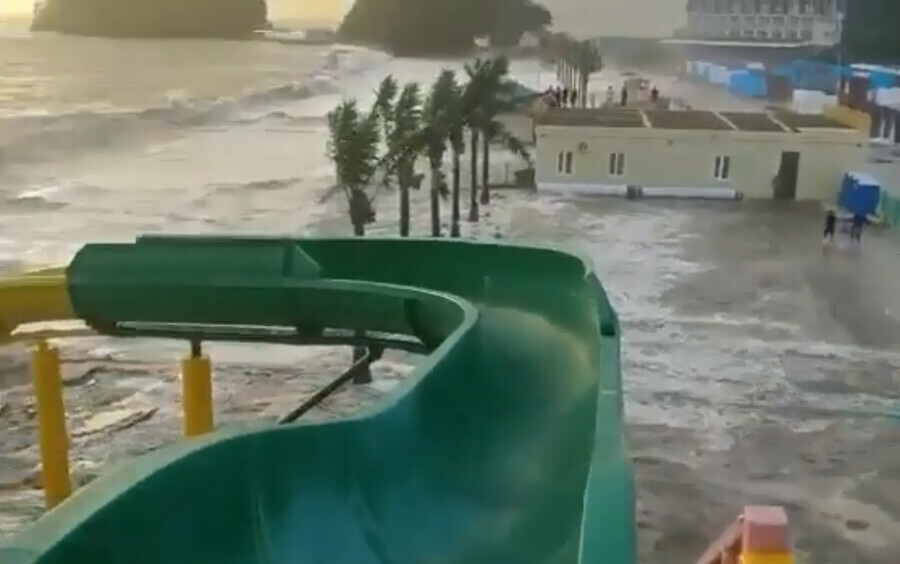 Изза тайфуна Майсак серьезно пострадали турбазы в Приморье видео