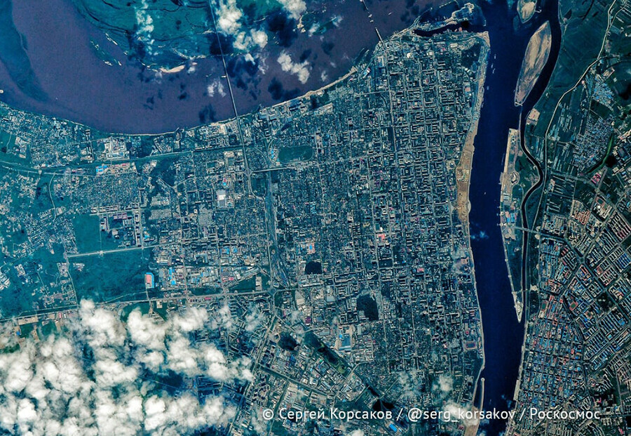 Космонавт Корсаков поприветствовал Благовещенск  с МКС и прислал фото города