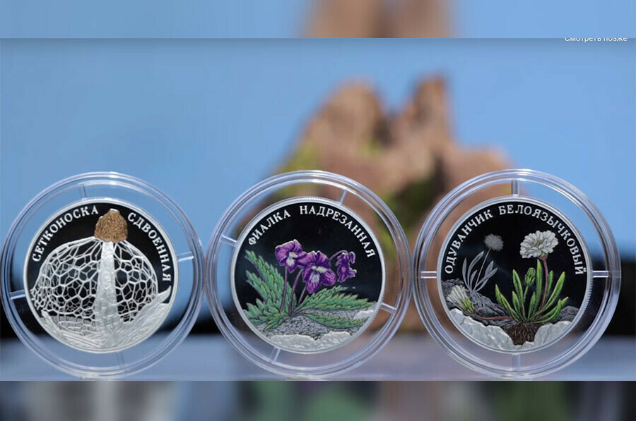 Банк РФ выпустил цветные монеты с растениями из Амурской области видео