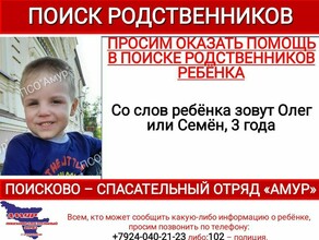 В Благовещенске ищут родителей потерявшегося трёхлетнего ребенка 