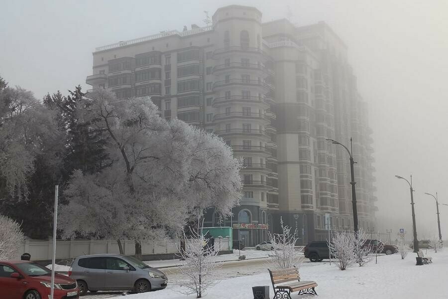 Ничегошеньки не видно Благовещенск окутал зимний туман фоторепортаж видео