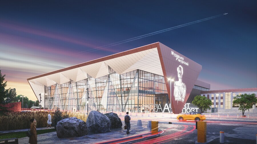 Амурчанам показали как будет выглядеть новый пассажирский терминал и территория аэропорта Благовещенск фото