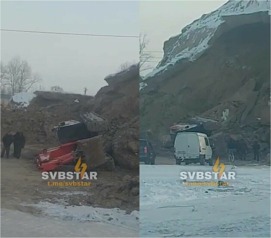 В Свободном в карьере обвалилась сопка