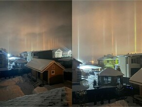Москву окружили световые столбы Жители комментируют необычное природное явление