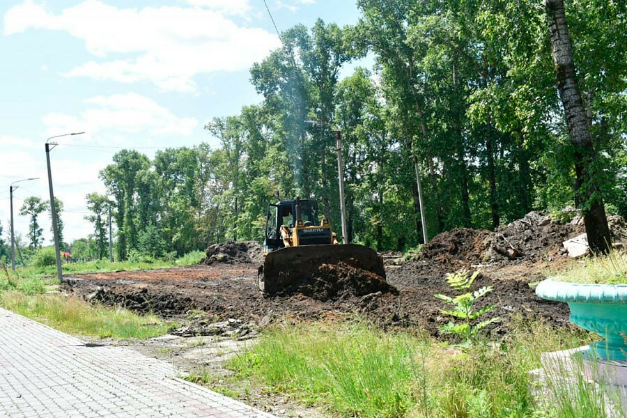 В Райчихинске началось благоустройство городского парка