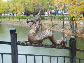 В парке Дружбы в Благовещенске поселился дракон фото видео