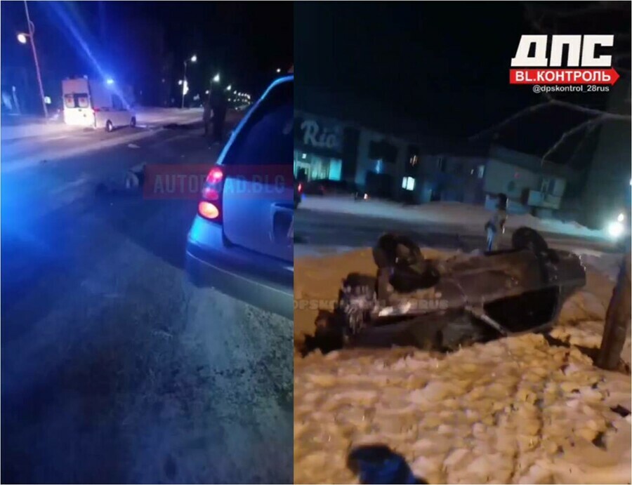 Вот еще лежат Вон машина в кювете В Шимановске произошло жесткое ДТП