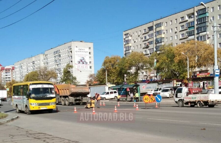 В Благовещенске снова занялись провалом на Игнатьевском шоссе