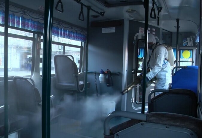 Дело двух минут Благовещенские автобусы от коронавируса защищают туманом