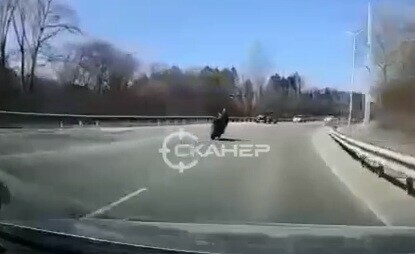 С другого ракурса появилось еще одно видео момента ДТП в Благовещенске в котором погиб мотоциклист