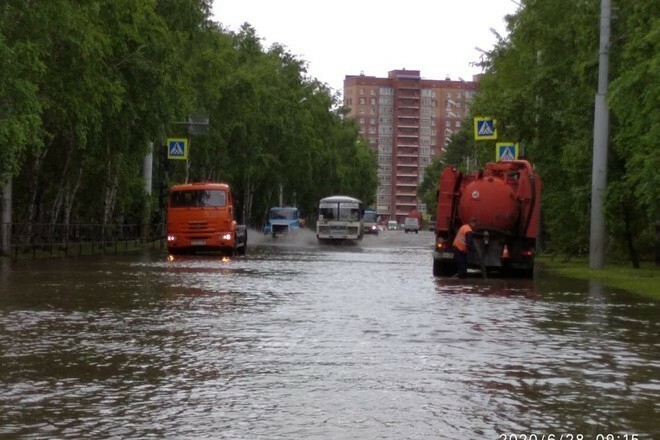 Тропический ливень прошел в Благовещенске