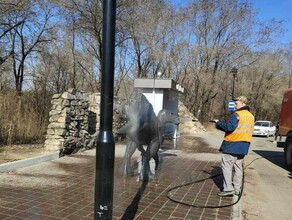 Амурского динозавра помыли в Благовещенске фото 