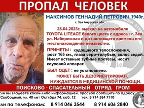 В Приамурье ищут дедушку со слуховым аппаратом уехавшего из Зеи на Toyota LiteAce