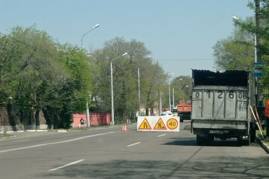 Внимание объезд по встречной на магистрали в Благовещенске идут дорожные работы