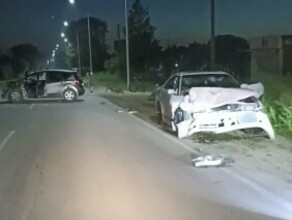 В Благовещенске на улице Ленина ночью схлестнулись два автомобиля