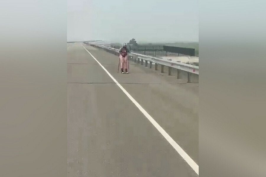 Амурчанку на роликовых лыжах заметили на дороге ведущей к международному мосту в Китай фото видео 