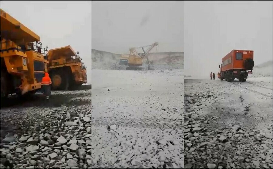 В Забайкалье выпал снег видео