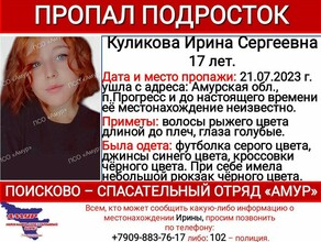 В Амурской области при невыясненных обстоятельствах пропала 17летняя девушка 