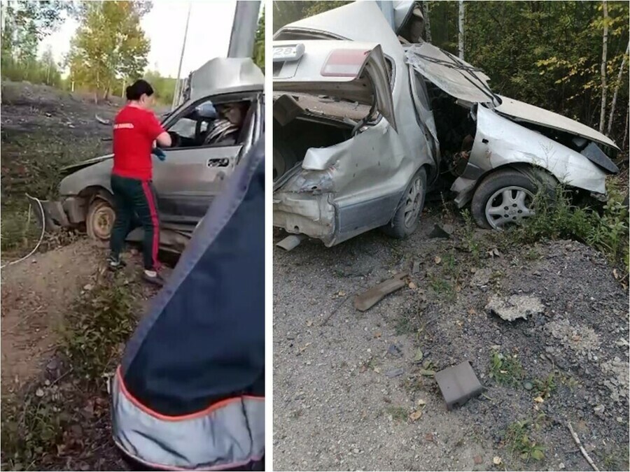 МЧС вызвали Я не смогу к нему добраться В Сковородине водителя зажало в авто после удара об столб