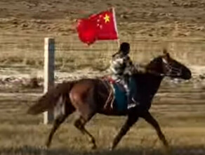 Скачущая вдоль российской границы с китайским флагом 10летняя девочка покорила соцсети видео