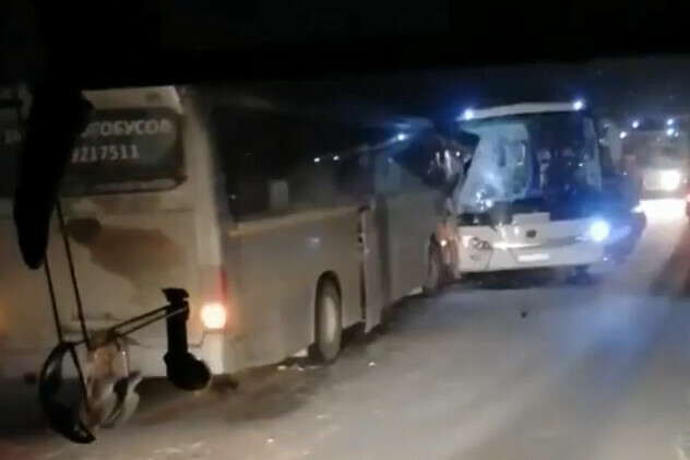 Автобусы столкнулись в Свободненском районе видео