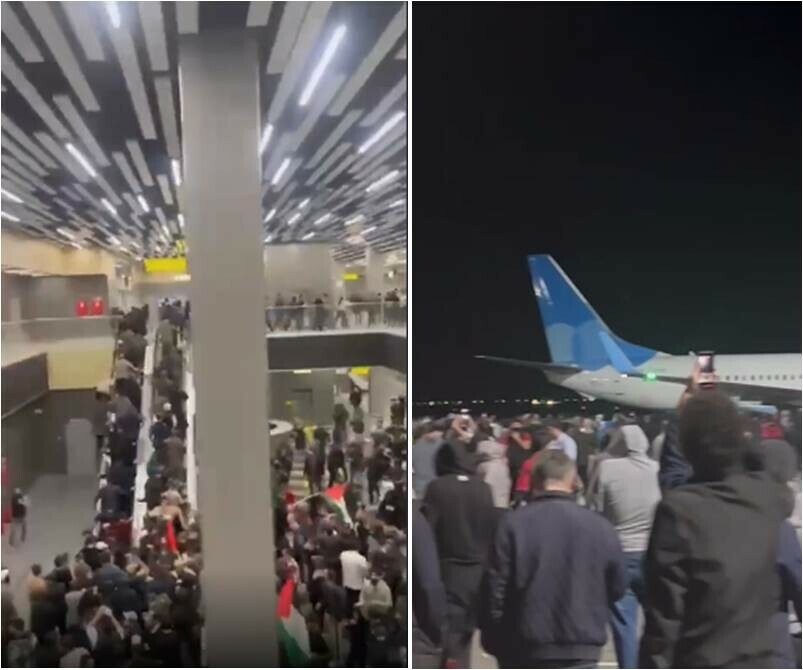 В Дагестане толпа штурмовала аэропорт после прибытия самолета с пассажирами из Израиля