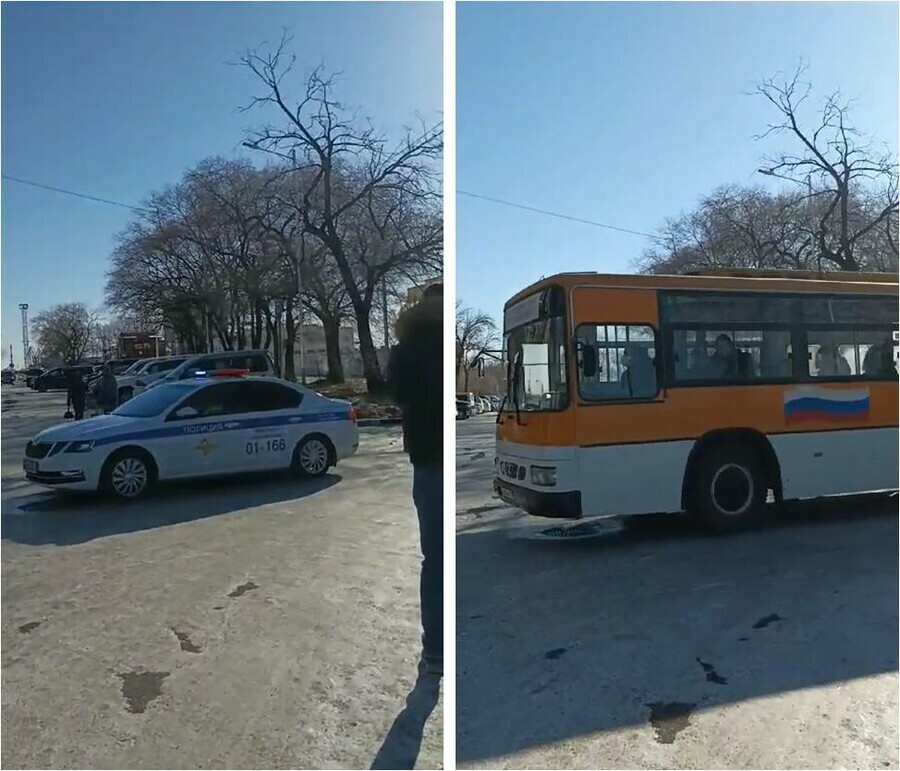 Автобусы с застрявшими в Благовещенске китайскими туристами поехали к мосту через Амур видео