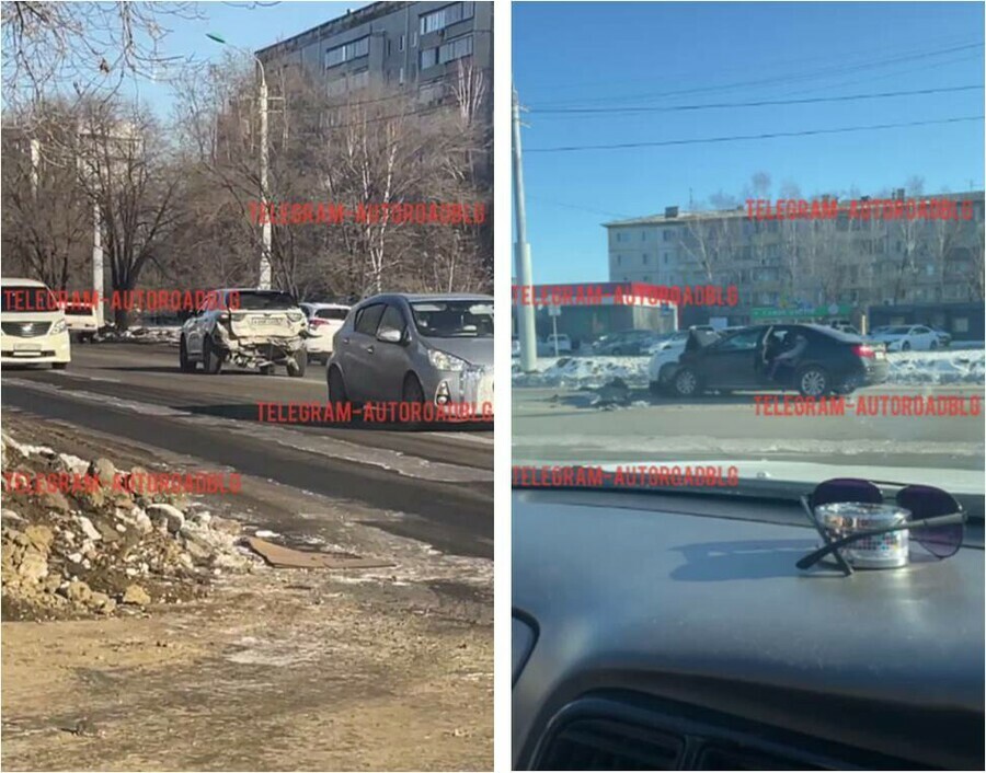 Догнал так догнал В Благовещенске серьезное ДТП