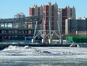 В Хэйхэ начали возводить опору под канатную дорогу