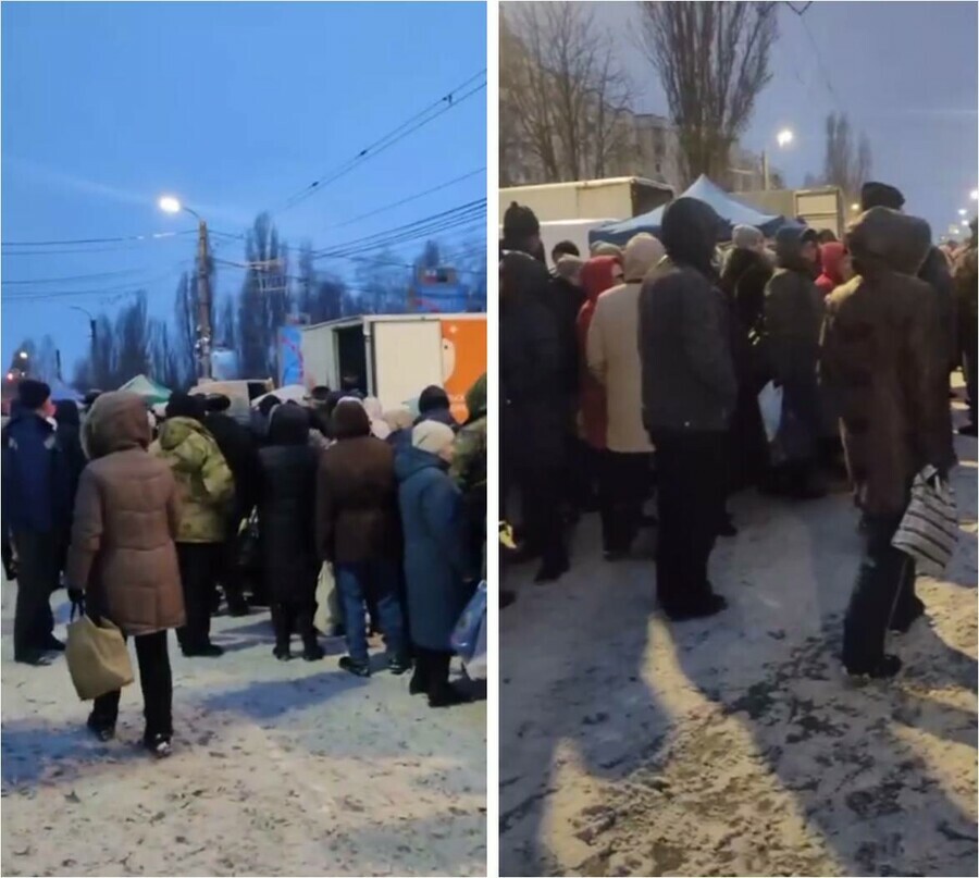 В Белгороде люди выстроились в огромные очереди за дешёвыми яйцами