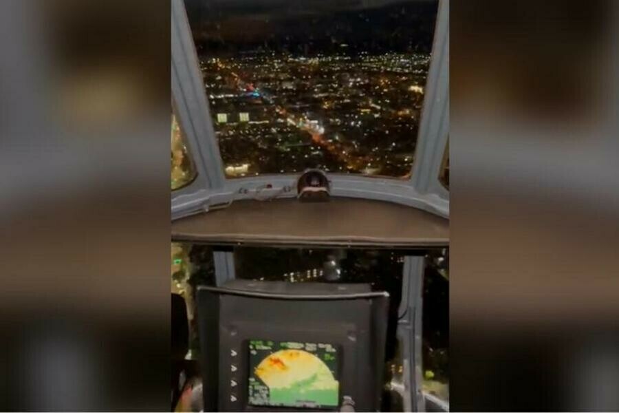 Центр вечернего Благовещенска сняли на видео с вертолета 